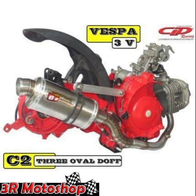 CLD RACING KNALPOT VESPA 3V C2 OVAL ORIGINAL