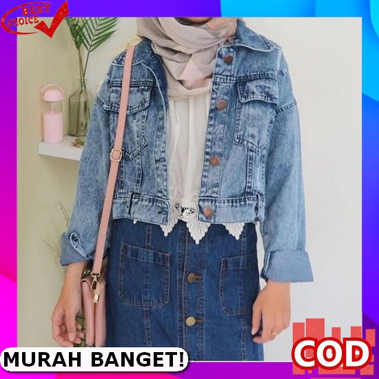 Jaket Crop Jumbo Jeans Denim Jaket Oversize Bigsize Wanita Jaket Jins Cewek Terbaru Kekinian Levis (