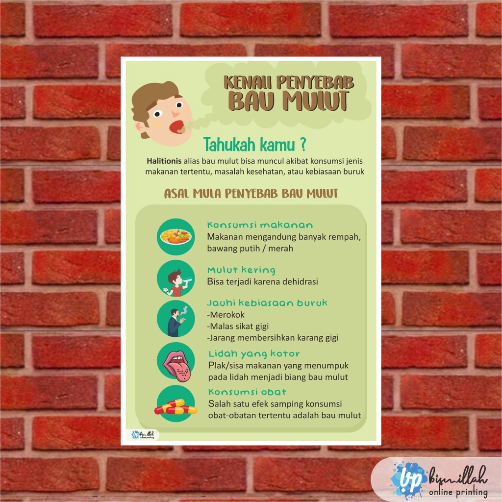 

Poster Kesehatan Kenali Penyebab Bau Mulut