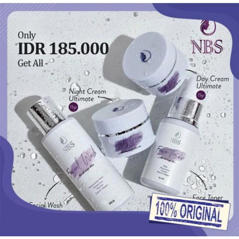 Paket skincare NBS Ultimate Original glowing whitening mencerahkan wajah BPOM