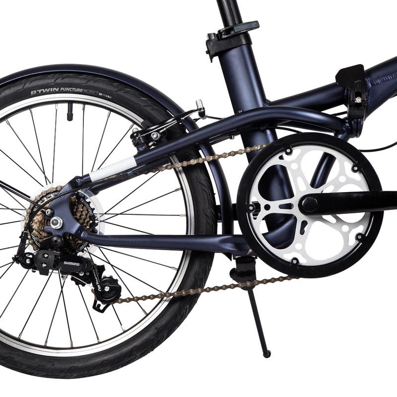 BTWIN Tilt 500 Hoptown Sepeda Lipat 20 Inch Folding Bike - Navy