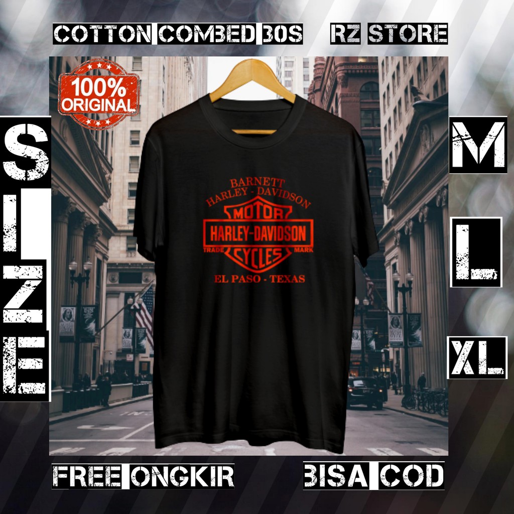 KAOS PRIA T SHIRT KAOS DISTRO PRIA HARLEY DAVIDSON BARNETT ORIGINAL PREMIUM KAOS COTTON COMBED 30S