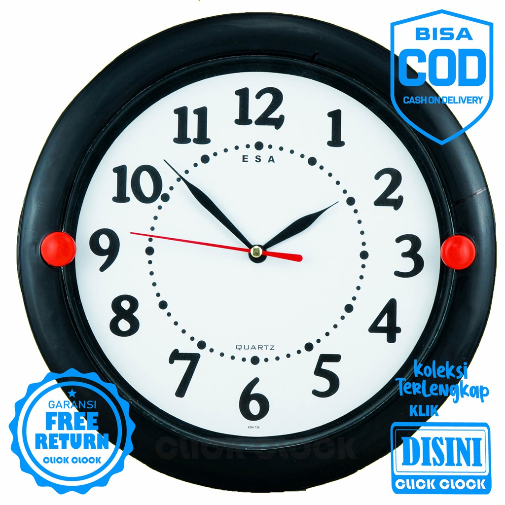 Jam Dinding Polos Minimalis Wall Clock Dekorasi Rumah Bagus Murah ESA 726