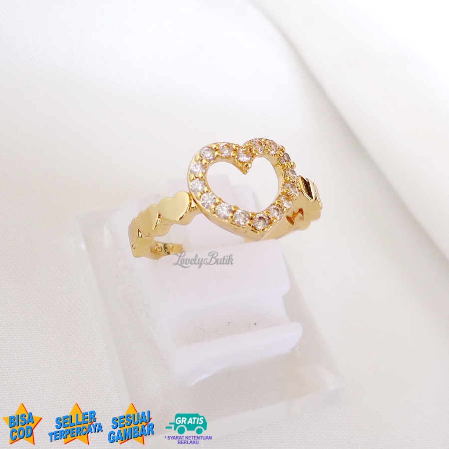 Cincin Xuping Anti Karat F3licia Cincin Wanita Remaja Terbaru Model Permata Love Lovelybutik