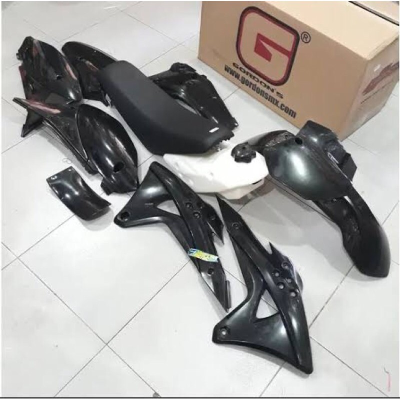 BODY SET COVER SET KLX GORDON HITAM FULL pnp KLX DTRACKER 150 plus JOK TANGKI