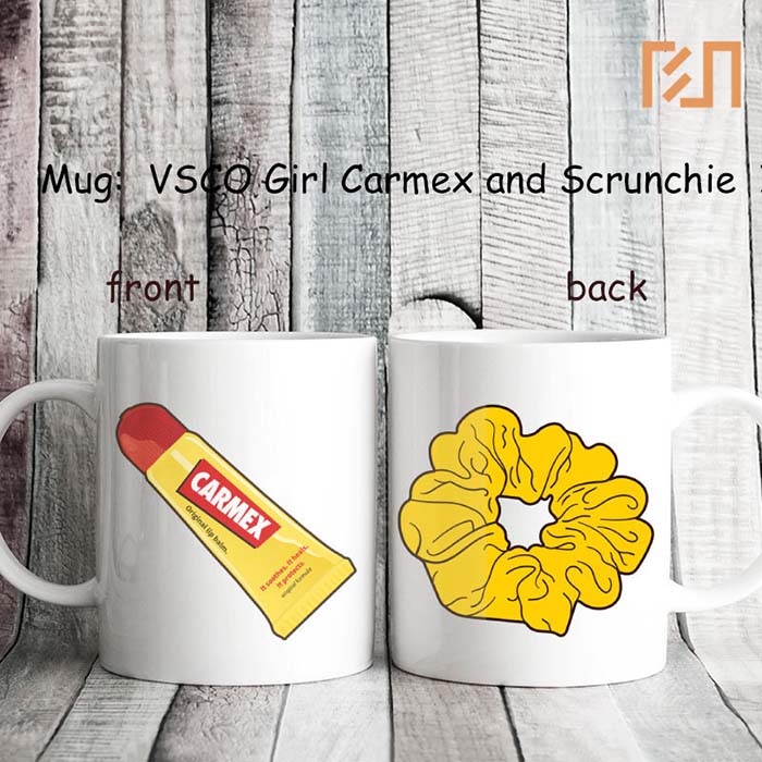 Mug VSCO Girl Carmex and Scrunchie Icon