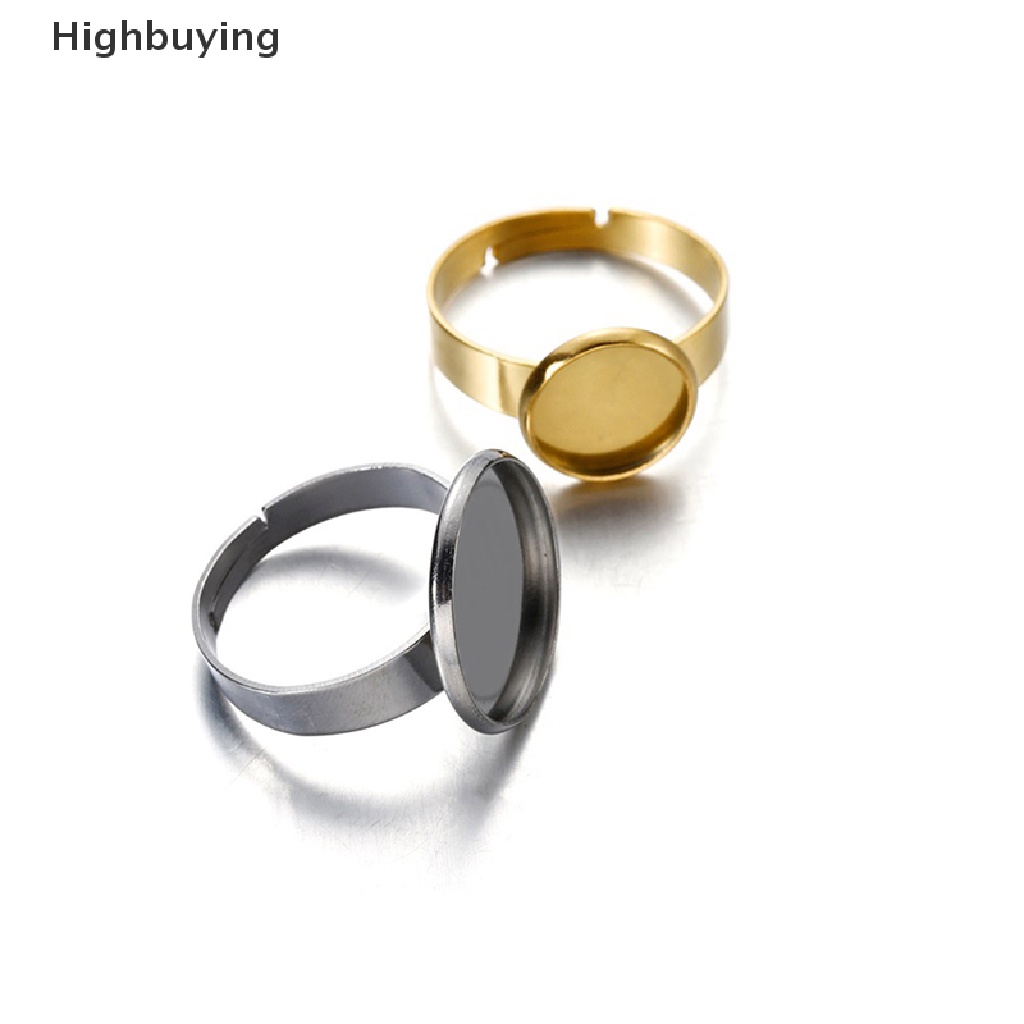 10 Pcs / lot Cincin Kosong Bahan Stainless Steel Dapat Disesuaikan Untuk Membuat Perhiasan DIY Glory