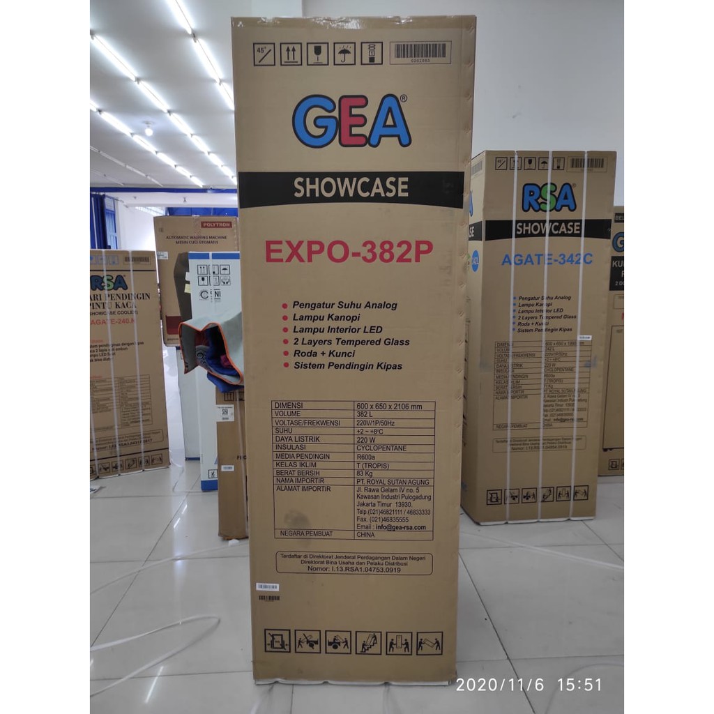 SHOWCASE GEA EXPO 382P 382 P DISPLAY COOLER KULKAS MINUMAN LOW WATT