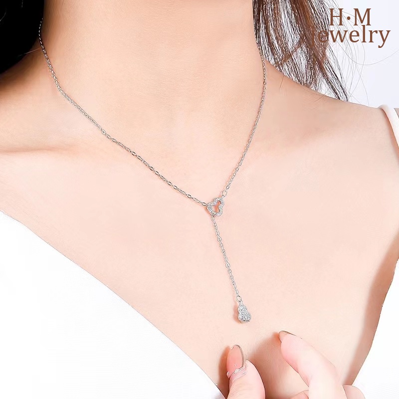 Kalung Rantai Sterling Silver 925 Dengan Liontin Labu Warna Rose Gold Untuk Wanita