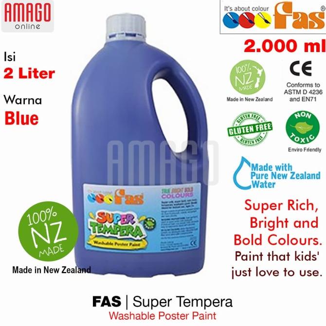

Fas - Super Tempera Washable Poster Paint - 2 Liters - Blue - 048