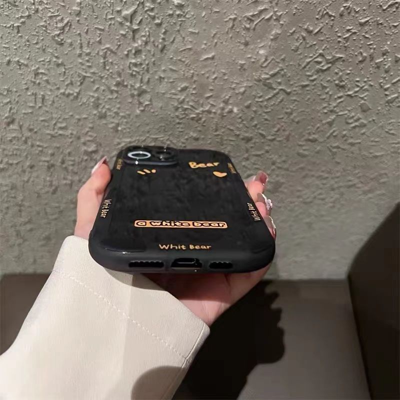 Case Pria Dan Wanita Motif Polkadot Warna Hitam Transparan Untuk iphone 12 13 11 Pro Max X Xs Max Xr