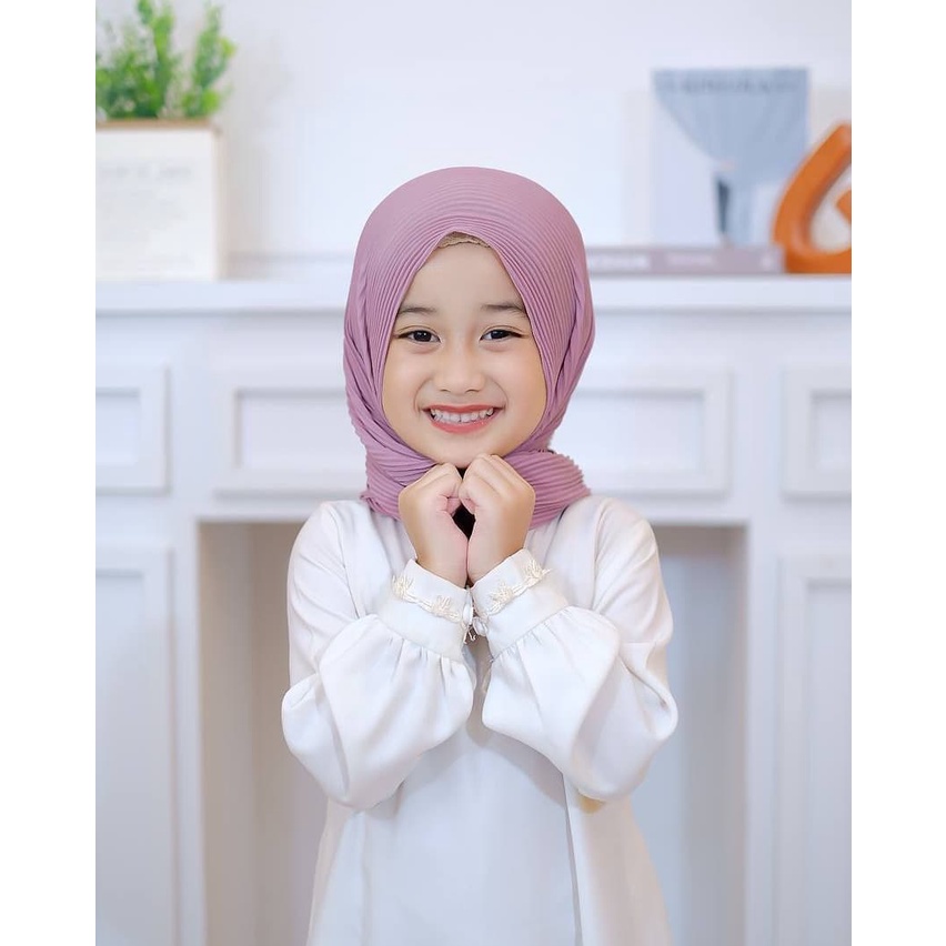 PASHMINA ANAK PLEATED PLISKET FULL LIDI DIAMOND/ PASHMINA DIAMOND PLEATED FULL ANAK MUSLIMAH