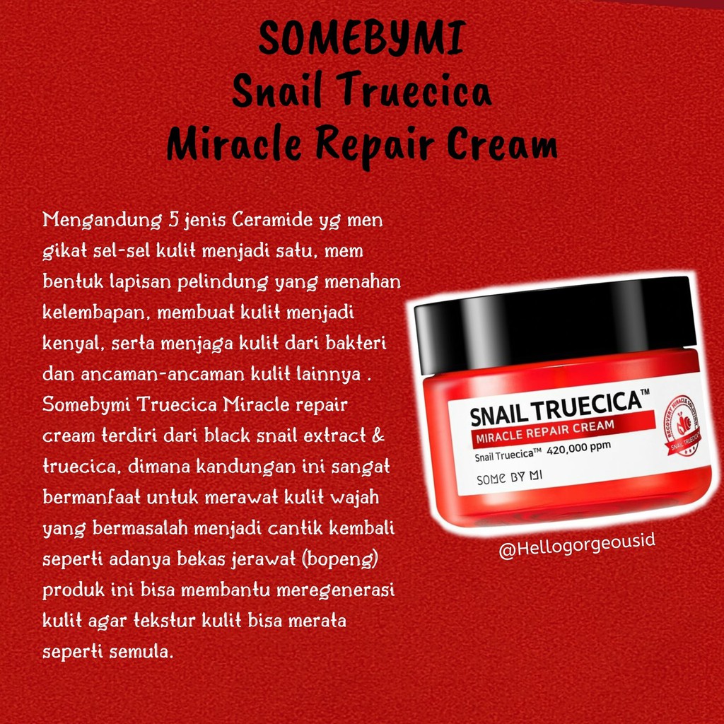 SOMEBYMI Snail Truecica Miracle Repair Cream