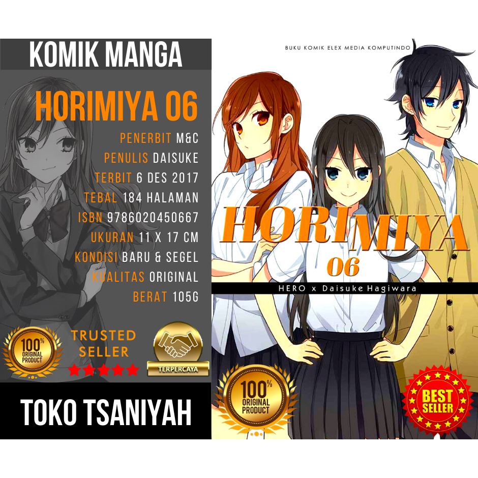 Buku Komik Horimiya 6 Daisuke Hagiwara Komik Manga Anime Manhwa Komik Romance Romantis Romansa Cinta