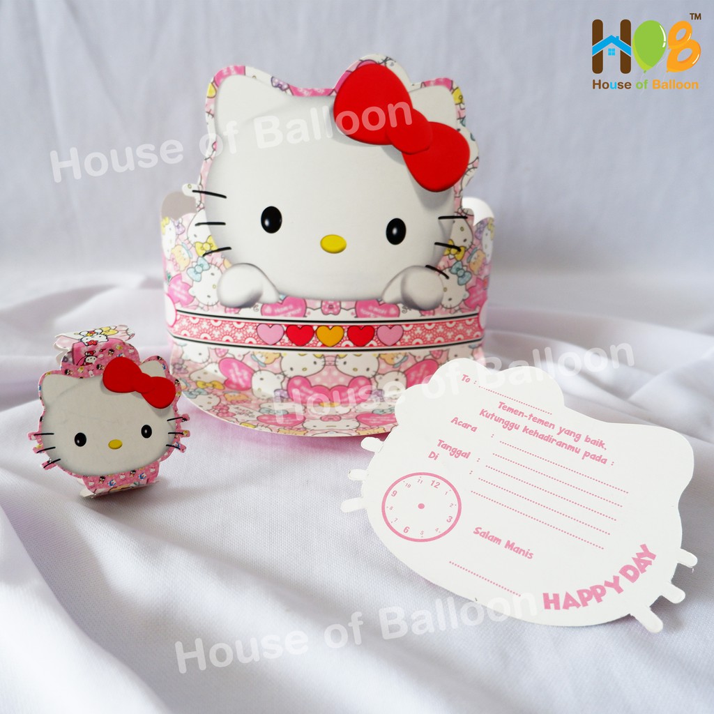 iDk90 Topi Capil Ulang Tahun Anak / Ultah Undangan Gelang Tayo 10 PCS