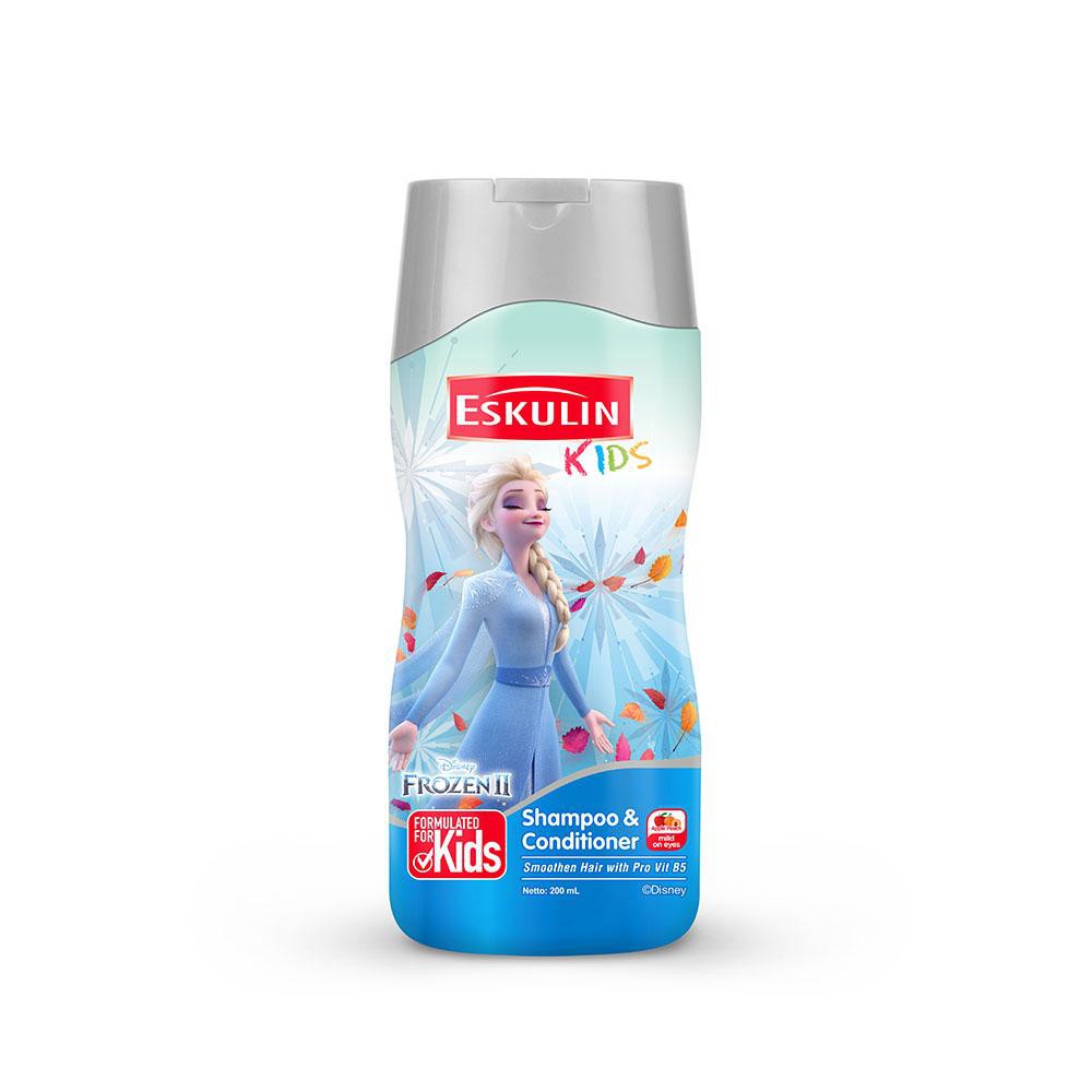 Eskulin Kids Smooth &amp; Shiny/Apple Peach Shampoo&amp;conditioner Anak 200 ml