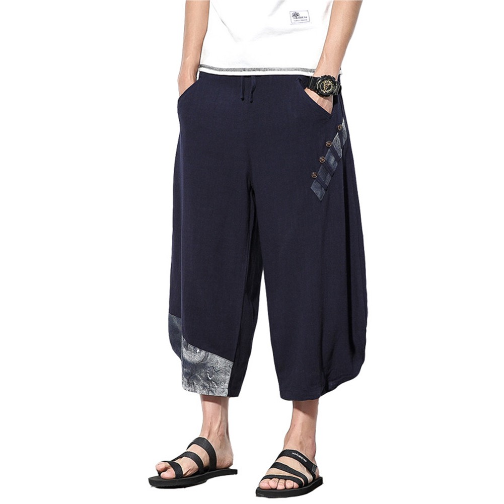 celana Linen Keren Musim Panas Kasual Harem