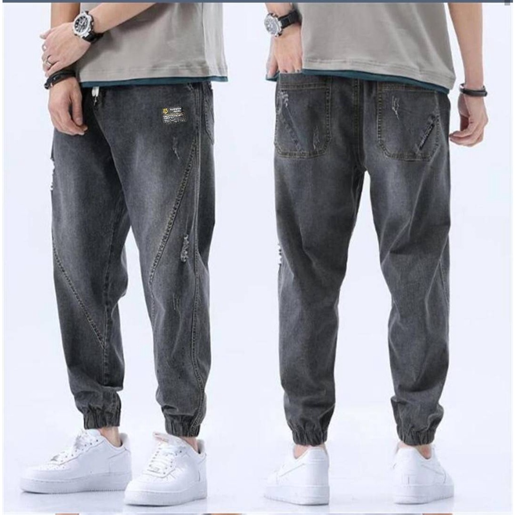 Celana Jogger Jeans Pria MHN Original Celana joger denim original bandung pinggang elastis meral