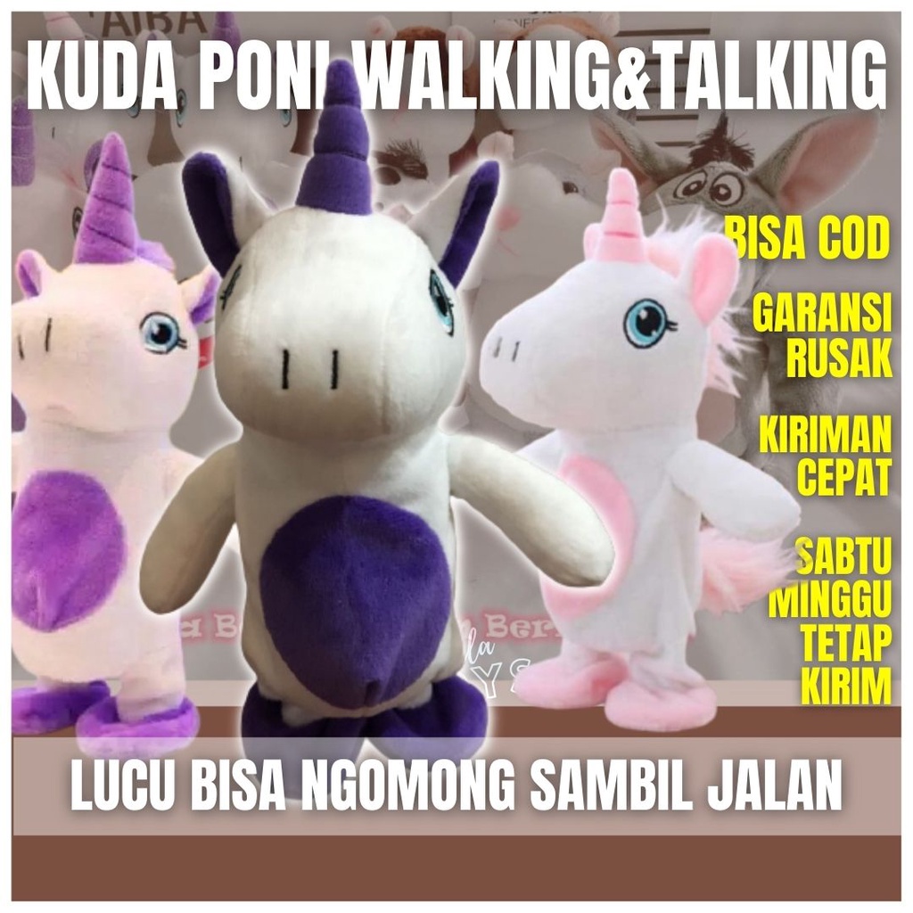 AK6 [Bisa COD] Mainan KUDA PONI Talking / Boneka Peniru Suara Bisa Bicara Sambil Jalan Maenan Anak L