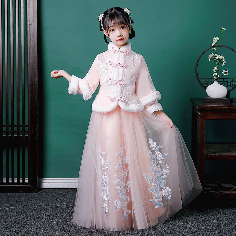 Girls' Chinese New Year clothes, Chinese style winter clothes, children's clothes, super immortal an