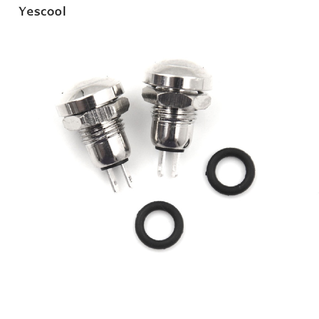 Yescool 2pcs Saklar Tombol Tekan Momentary Mini Micro 2Pin 8mm Anti Air Bahan Metal