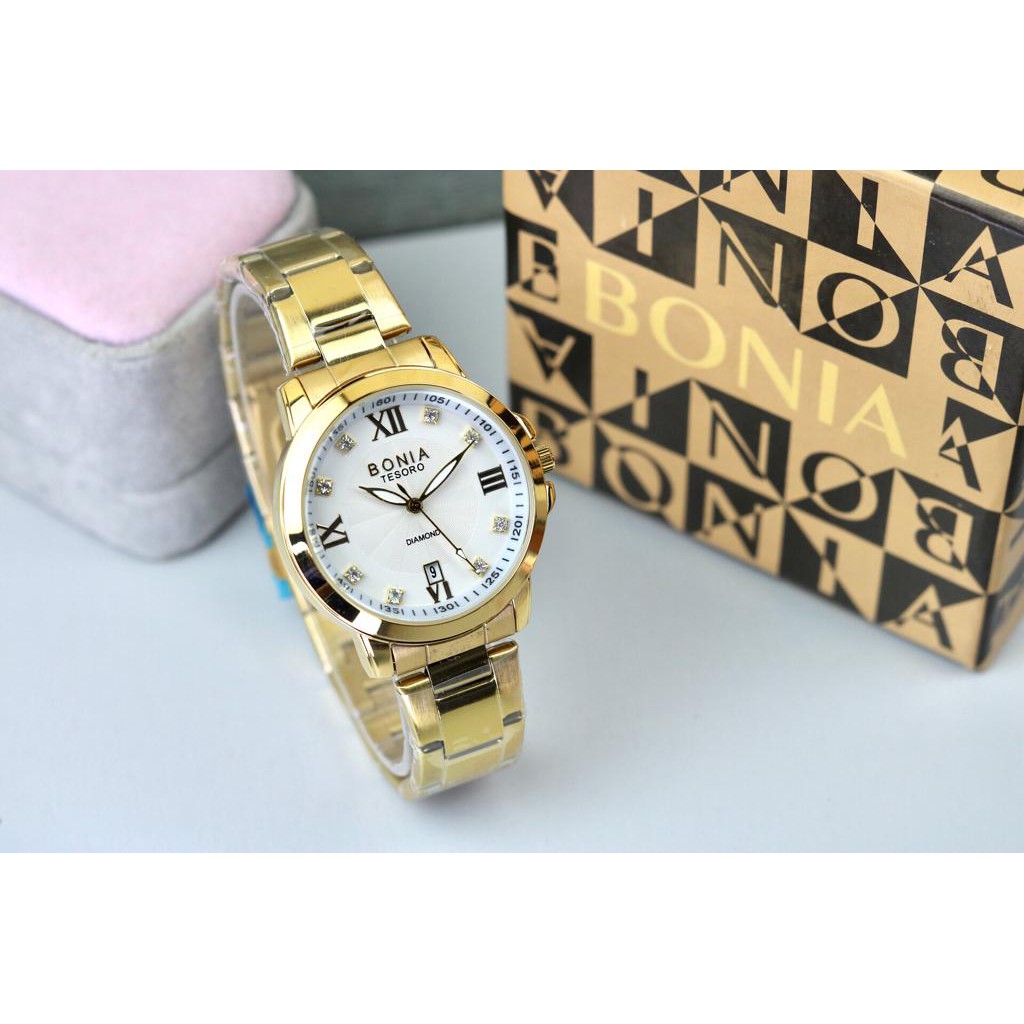 DSO-PREMIUM Jam Tangan Wanita Rantai Analog Bonia +Kotak Brand