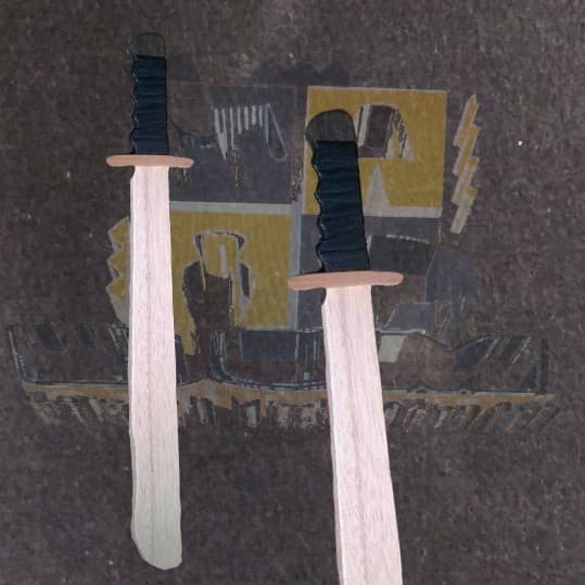 mainan pedang kayu ( wooden sword type golok )