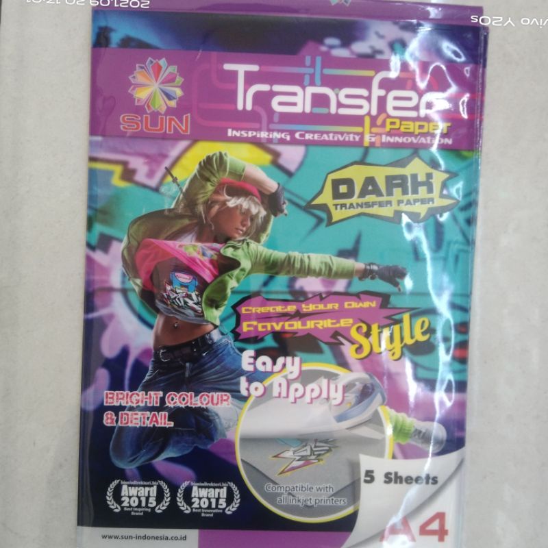 

KERTAS TRANSFER PAPER DARK SUN PER PACK ISI 5 SHEETS