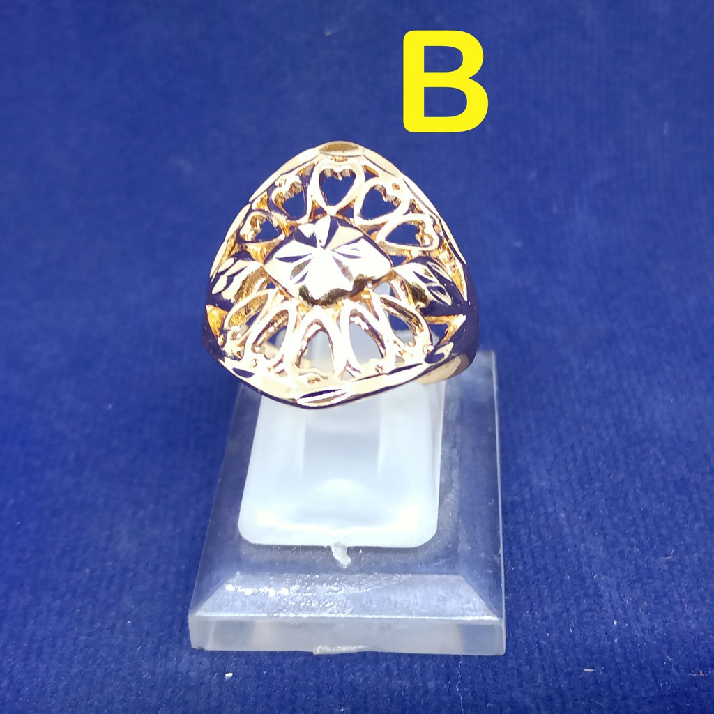 Cincin model kerawangan lapis emas18k