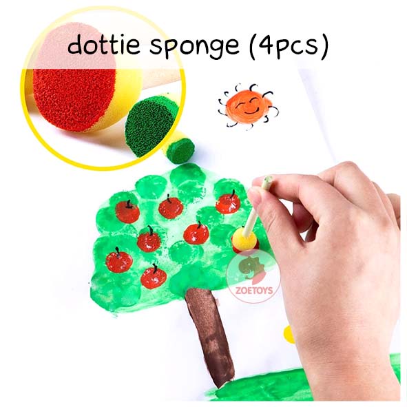 Zoetoys Sponge Painting Mix Roller dottie Character Stick | Mainan Anak Edukasi | Art Crafts Tools | Cari Bingkisan Hampers