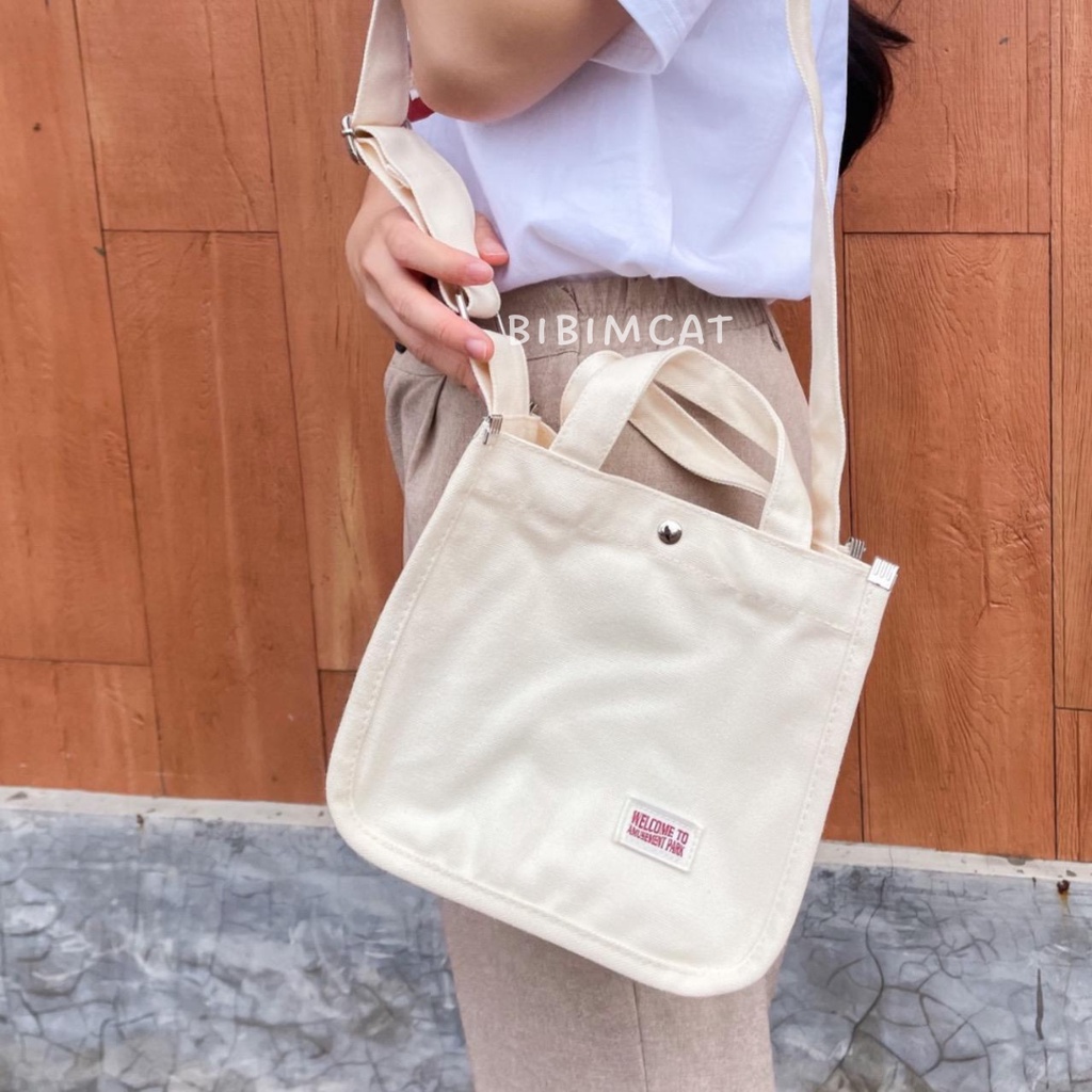 MONO - Mini Korean Canvas Sling Bag / Tas Selempang Wanita