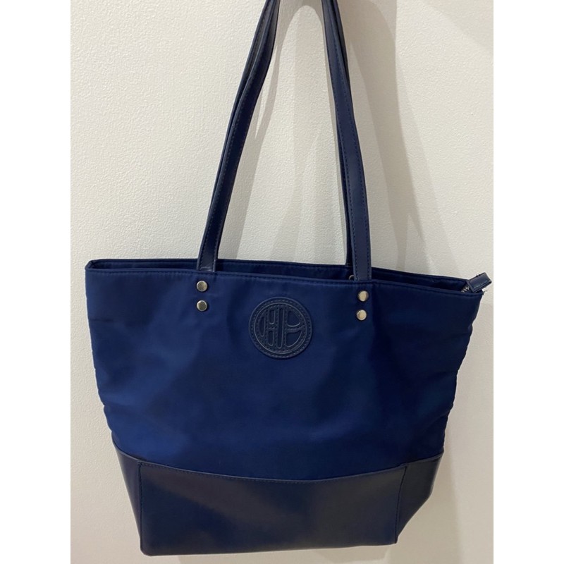 Hush Puppies Nylon Tote Bag Zipper Navy Preloved