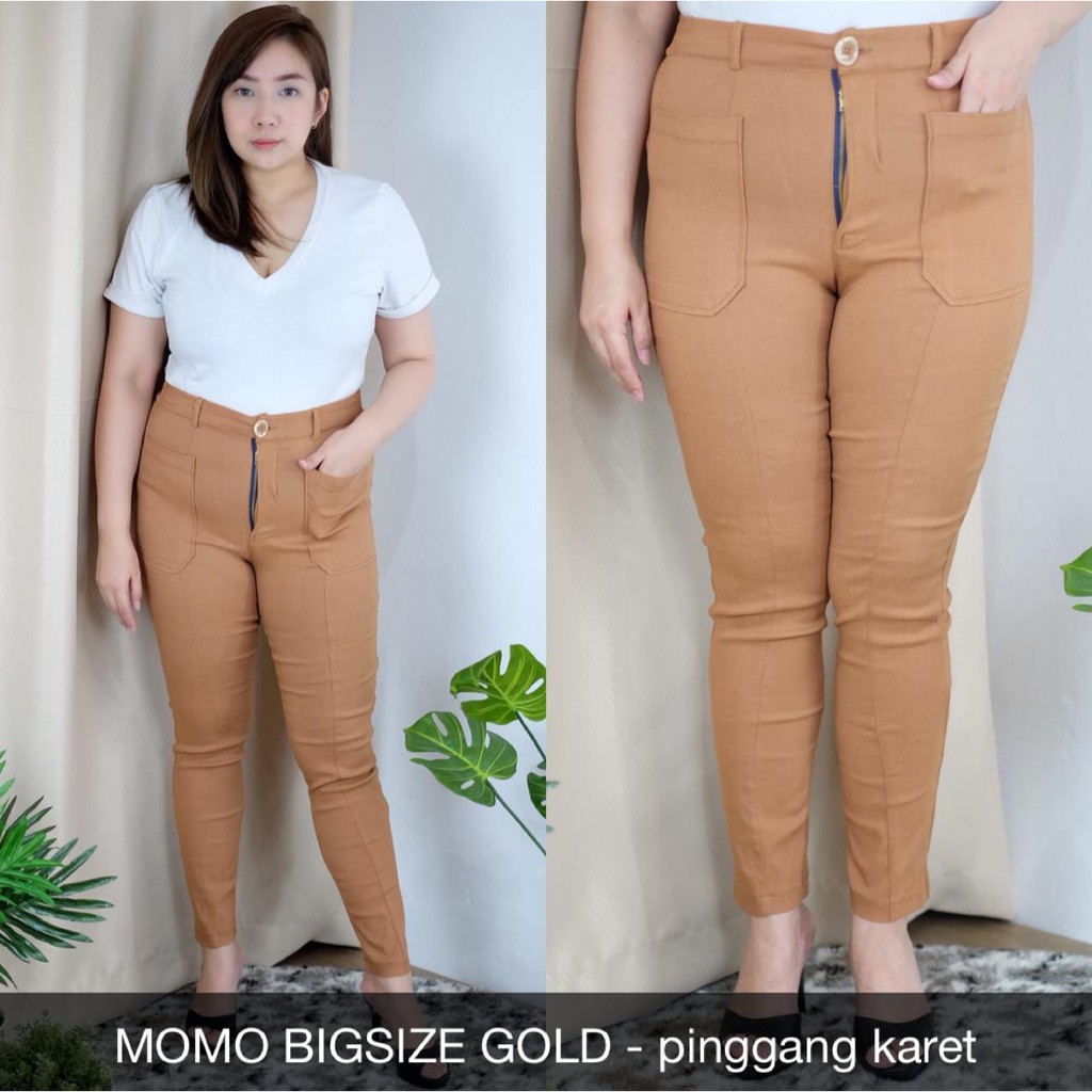 CELANA JEANS WANITA MOMO PANTS BIGSIZE