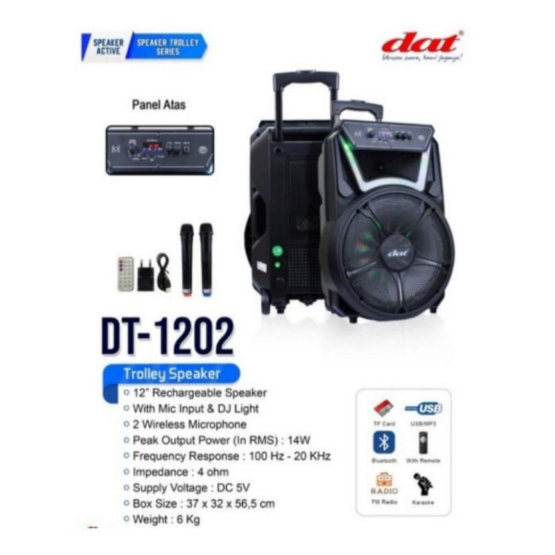 SPEAKER PORTABLE DAT DT 1202 12 INCH DAT DT1202 ORIGINAL 12INCH