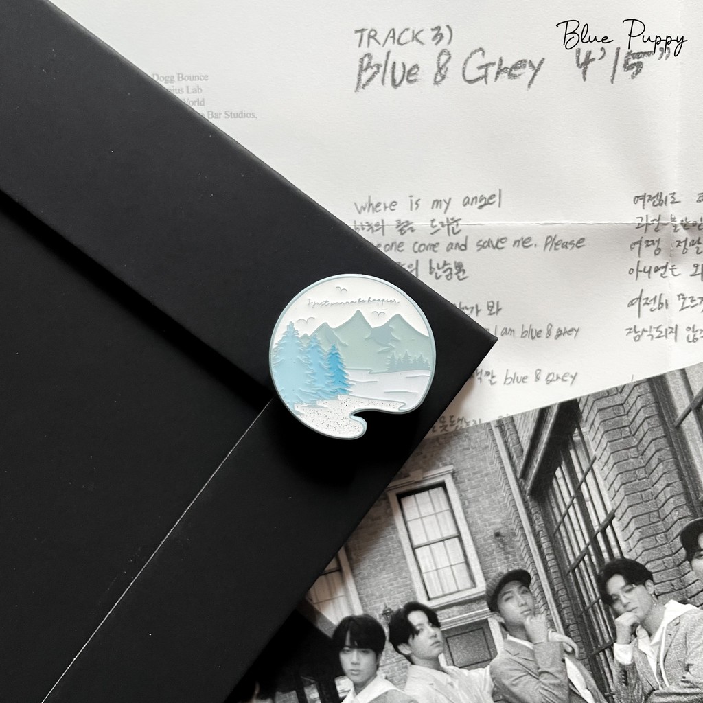 BTS Blue & Grey Enamel Pin