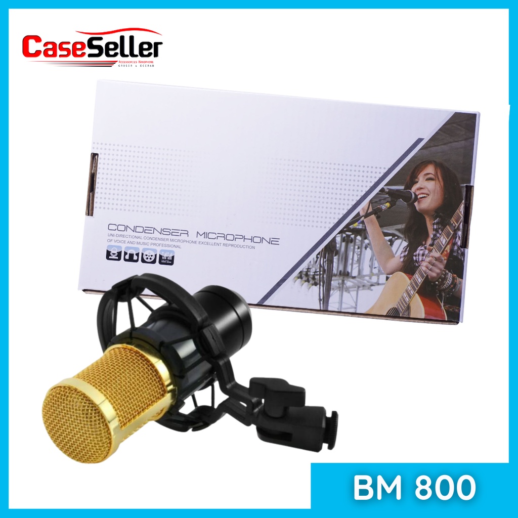 Mic Microphone BM 800 Condenser Shock Proof Mount and Sound Filter for Studio Podcast Live Streaming Karaoke Record