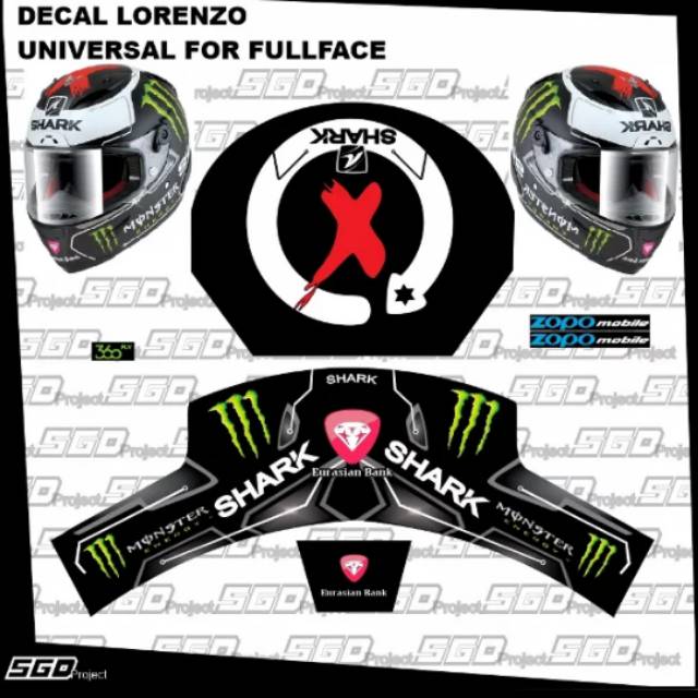 20+ Koleski Terbaru Stiker Untuk Helm Full Face