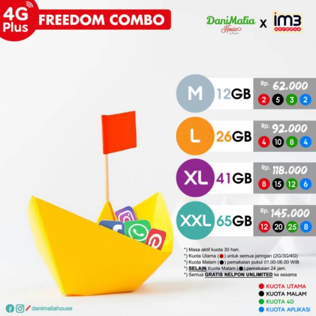 INDOSAT FREEDOM COMBO M • L • XL • XXL