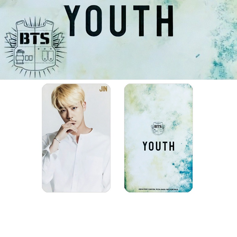 8pcs / set Kartu Lomo Foto BTS Bangtan Boys YOUTH Jepang SUGA JiMin V RM Jin J-Hope Jung Kook