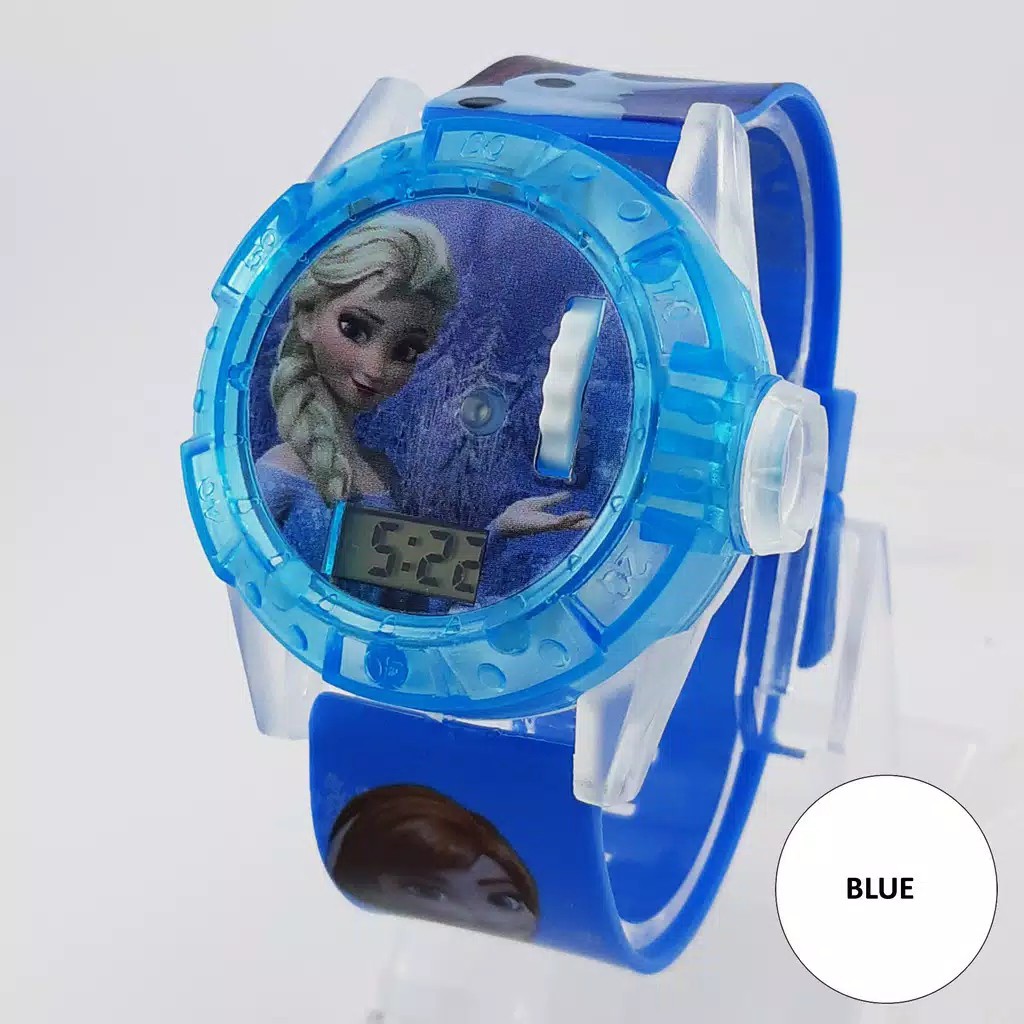 JAM TANGAN ANAK FROZEN LED PROYEKTOR FREE BATERAI JAM CADANGAN  GROSIR TERMURAH