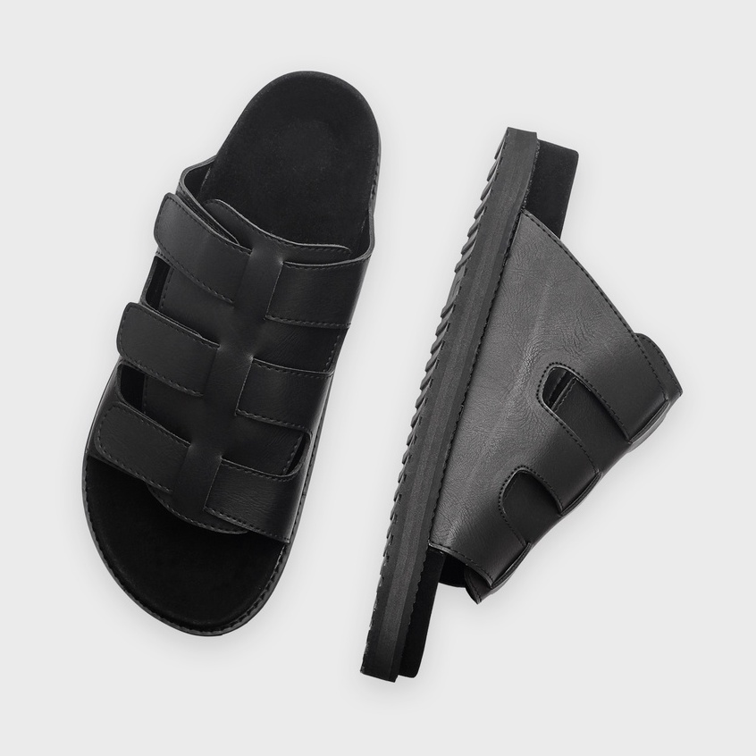 CHAMBER FULL BLACK |ManNeedMe x GFLAMES| Sandal Jepit Pria Casual Sendal Slide ORIGINAL