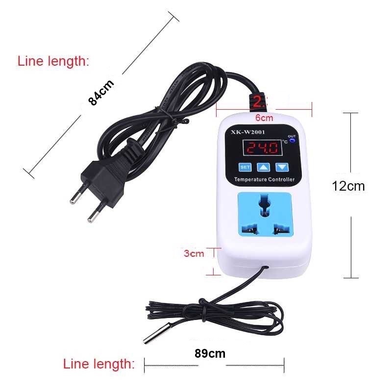 Temperature Controller, Thermostat with Switch, Stop Kontak, XK-W2001