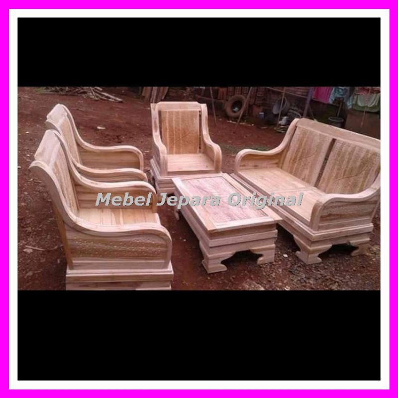 Meja kursi ruang tamu jati- Kursi tamu klasik kayu jati mentahan mebel jepara