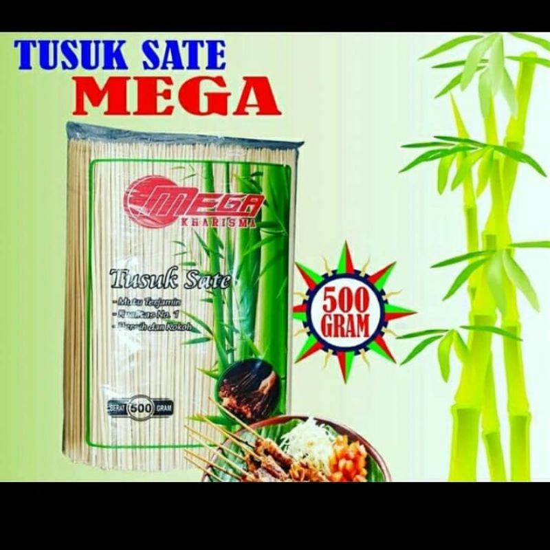 TUSUK SATE BAMBU HALUS 500gr MEGA 20CM TUSUKAN SEMPOL SOSIS HOTANG