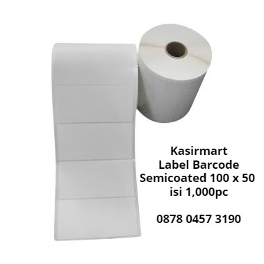 Label Semicoat 100x50 1 Line isi 1000 pc Stiker Barcode 100x50 mm Label Sticker Transfer Thermal 100 x 50 mm isi 1000 pcs