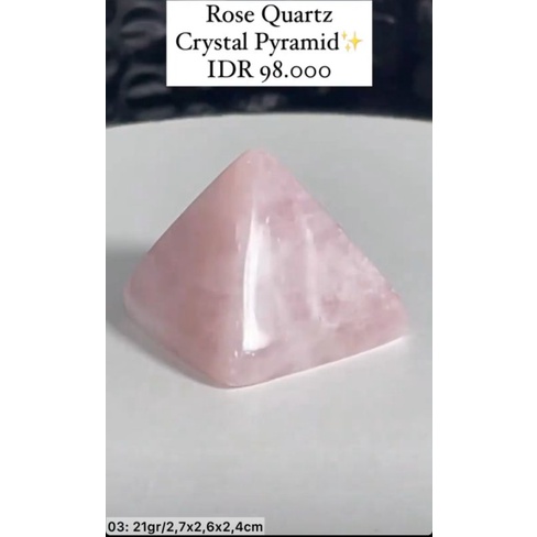 Rose Quartz Crystal Pyramid / Kristal Piramida Crystals Pyramids Batu piramid pink natural alam