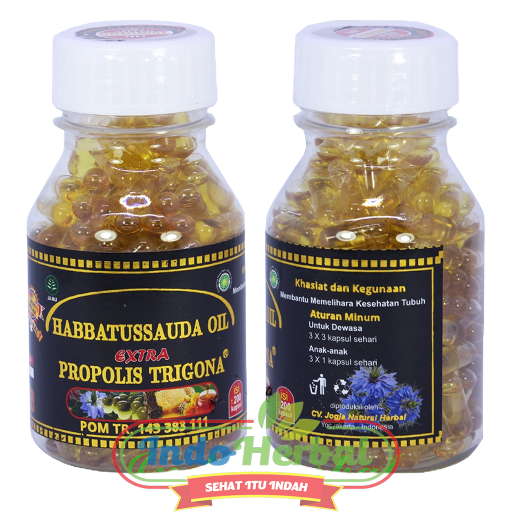 Habbatussauda Oil Extra Propolis Trigona | Habbatusauda ijin BPOM Isi 200 kapsul lebih bagus dr UMS