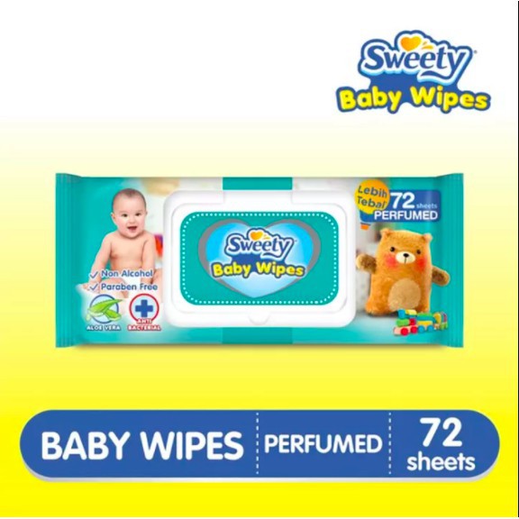 SWEETY BABY WIPES PARFUMED 72 SHEETS