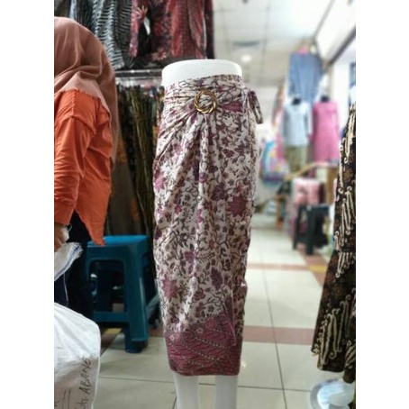 Couple Batik / Rok Plisket / Rok Duyung / Rok Lilit Motif Bunga Tanjung Pink