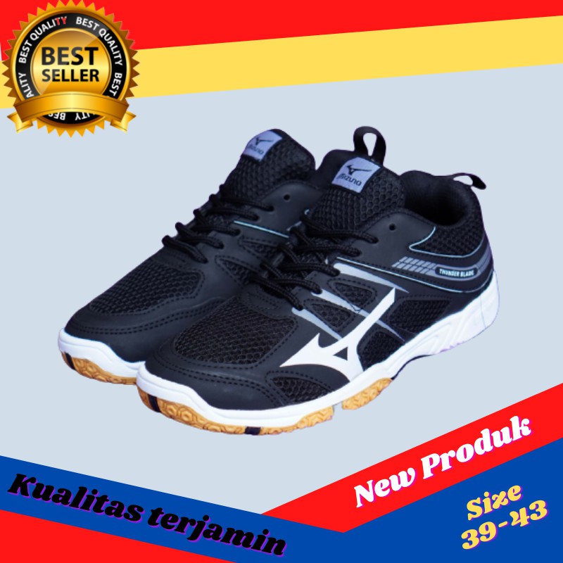 Sepatu badminton pria sepatu sport mizuno bulu tangkis sepatu voli grade ori // Mizuno Thunder Blade